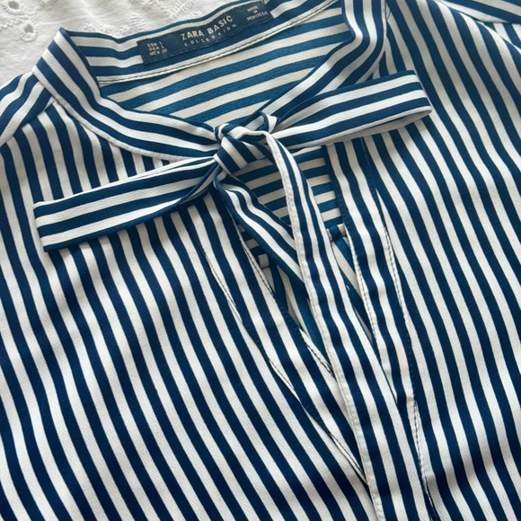 Zara Striped Long Sleeve Blouse (Size L) - Picture 2 of 5